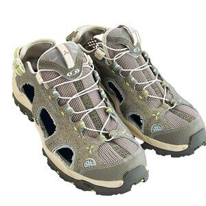 Salomon Womens 8 Techamphibian 127887 Gray Khaki  Mesh Trail Hiking Water Shoes